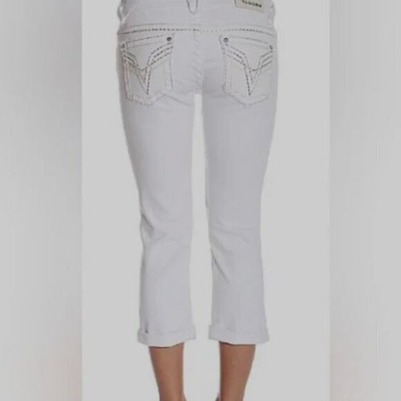 Vigoss White Chelsea Capri Denim Jeans  Size 14 - Picture 1 of 8